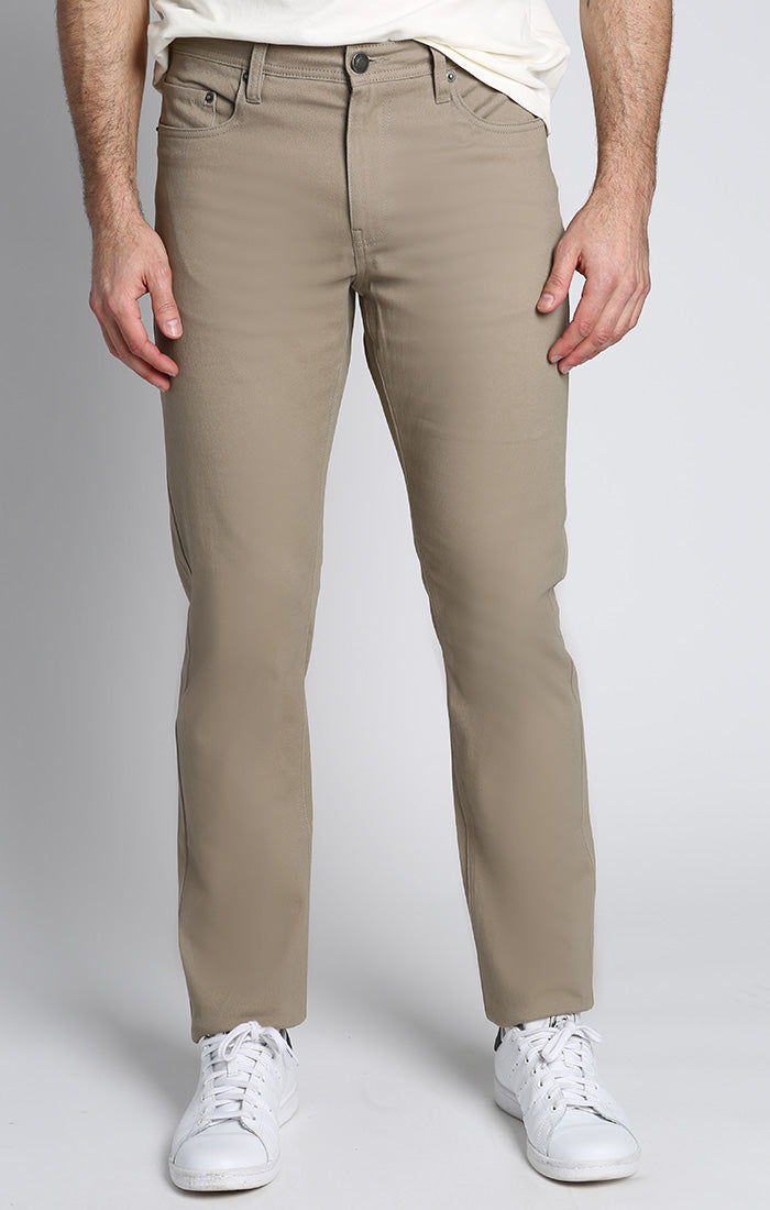 Taupe Straight Fit Stretch Twill 5 Pocket Pant – JACHS NY