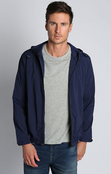 Navy Nylon Spandex Windbreaker Jacket – JACHS NY