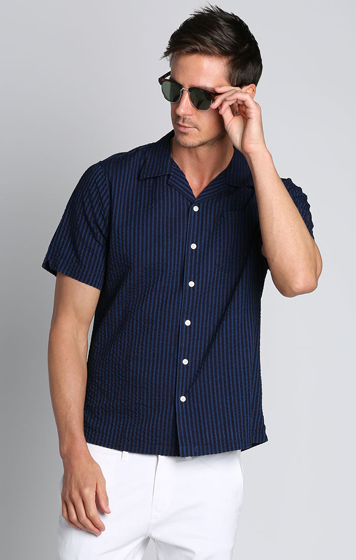 Flint and Tinder Bandana Short Sleeve Camp Shirt - Washed Indigo, Short  Sleeve Shirts