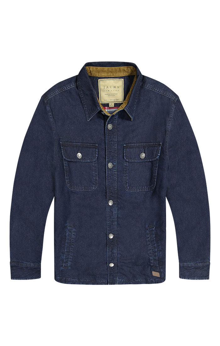 Denim Stretch Flannel Lined Shirt Jacket – JACHS NY