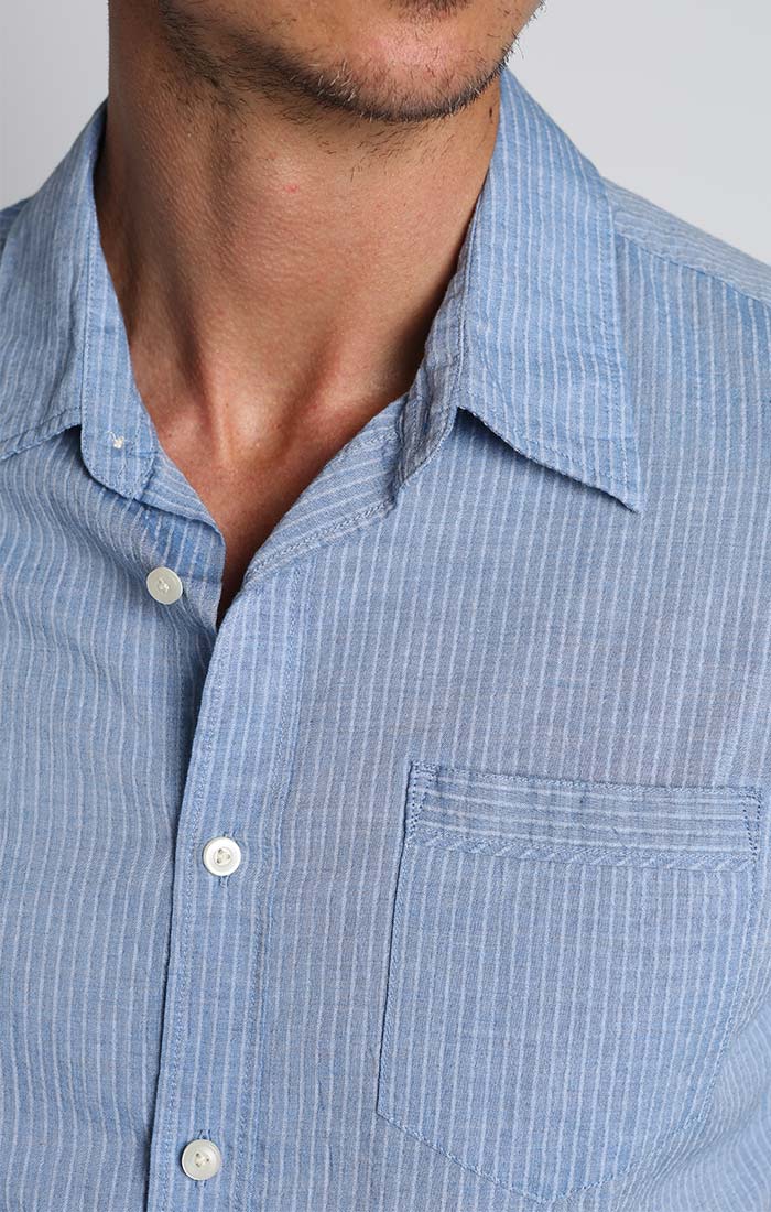 JACHS Seersucker – NY Shirt Sleeve Blue Dobby Short