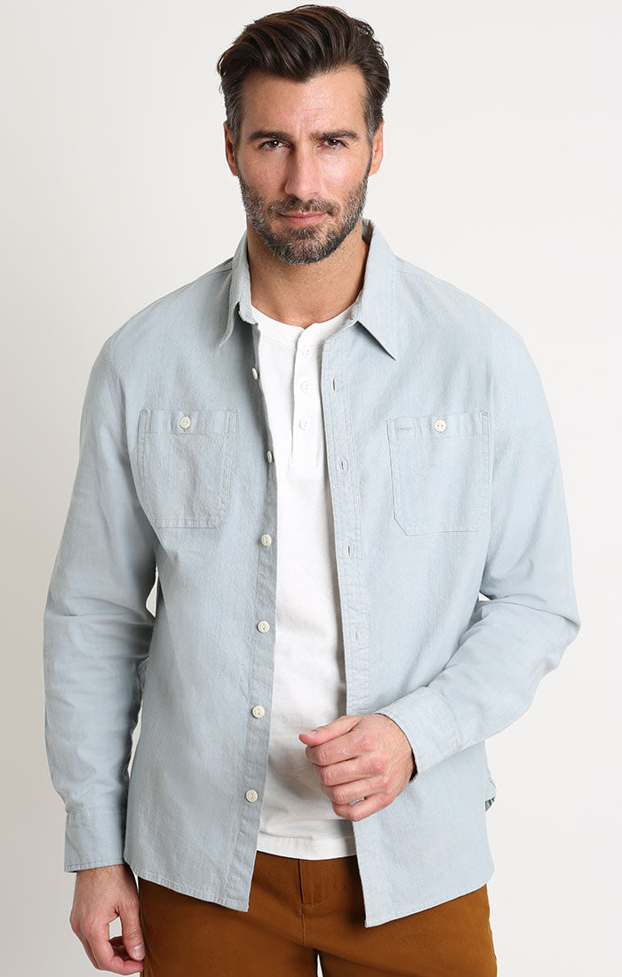 Light Blue Stretch Slub Chambray Shirt – JACHS NY