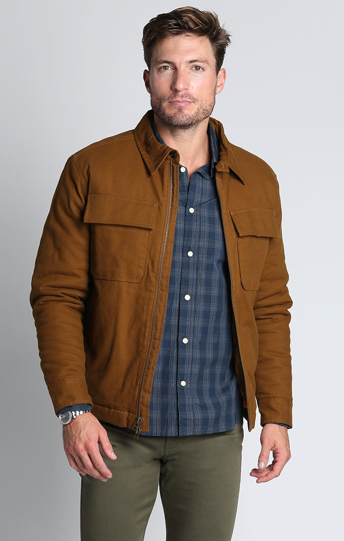 Khaki Stretch Canvas Workwear Jacket – JACHS NY