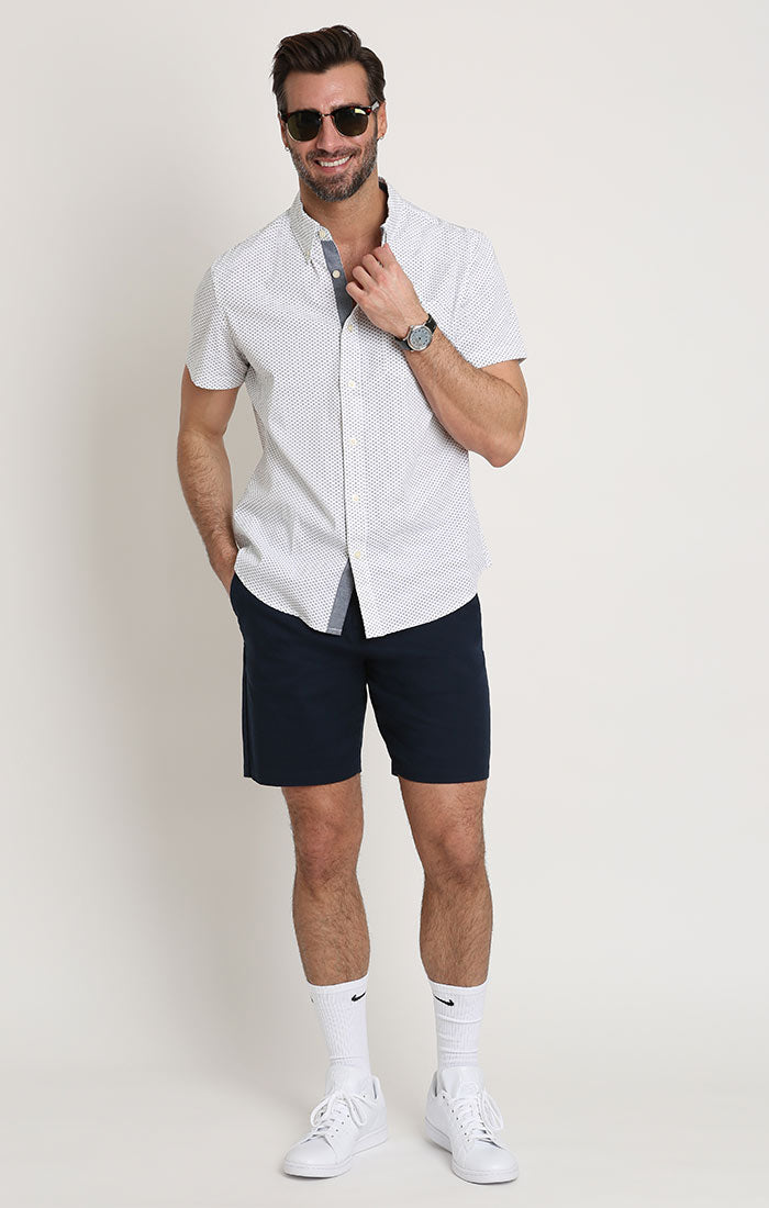 Blue Stretch Chino Short