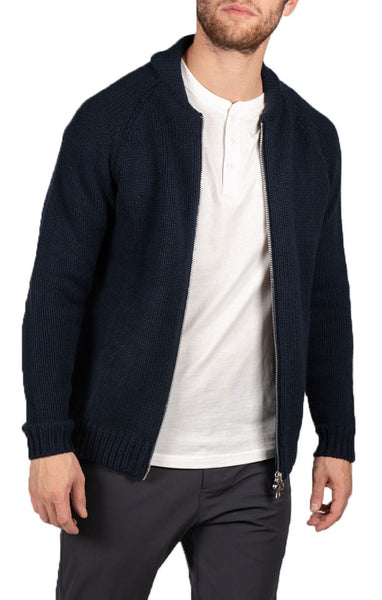 Navy Full Zip Shawl Cardigan – JACHS NY