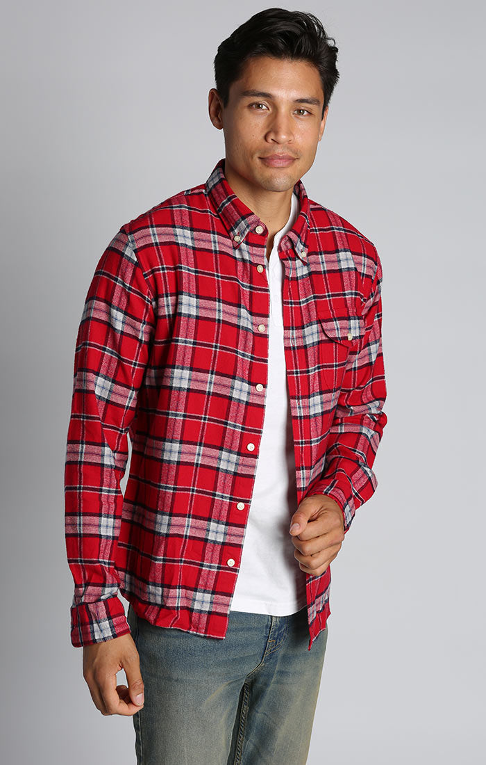 Red Plaid Flannel Shirt – JACHS NY