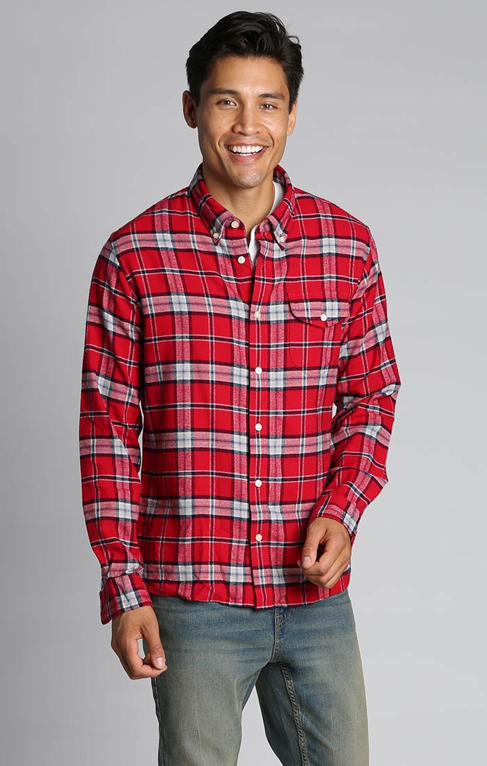 Checked flannel shirt - Man