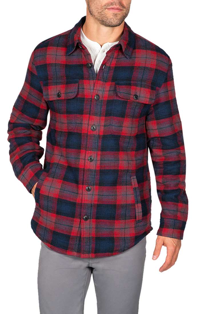 Burgundy Sherpa Flannel Shirt Jacket – JACHS NY