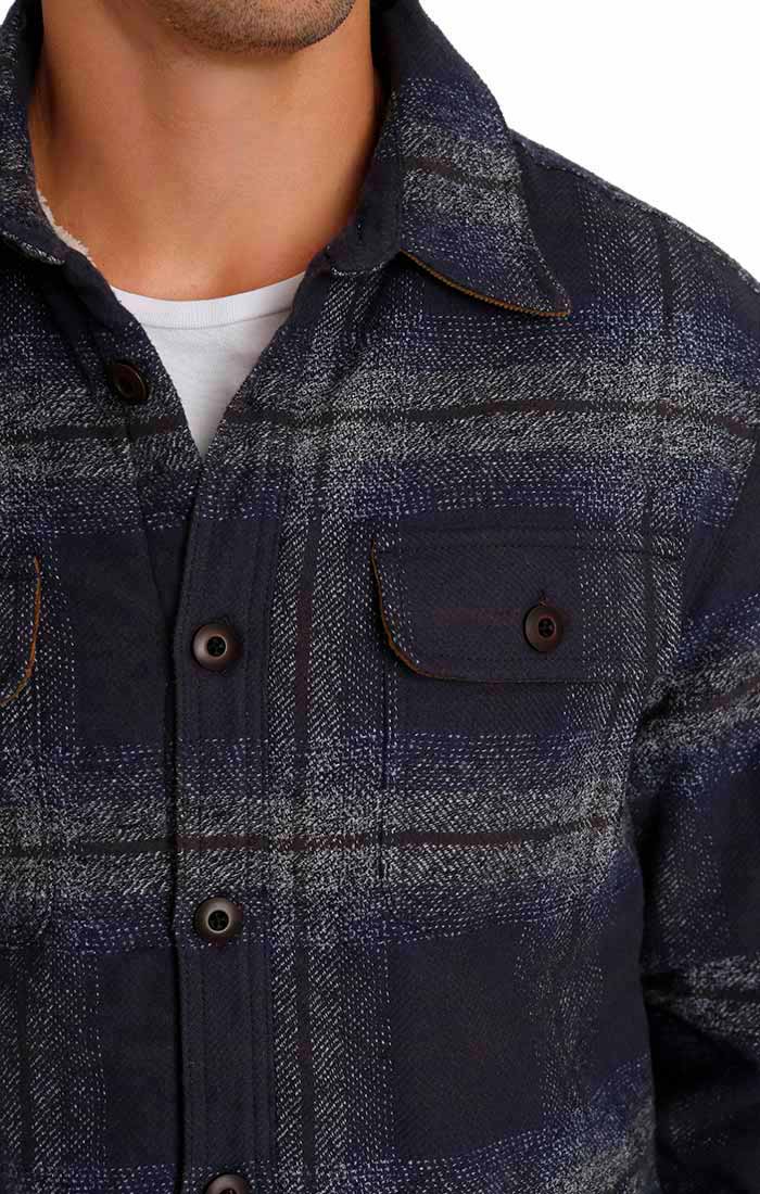 Blue Sherpa Lined Flannel Shirt Jacket – JACHS NY